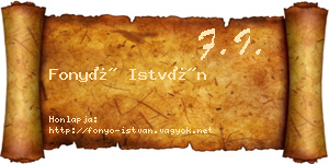 Fonyó István névjegykártya